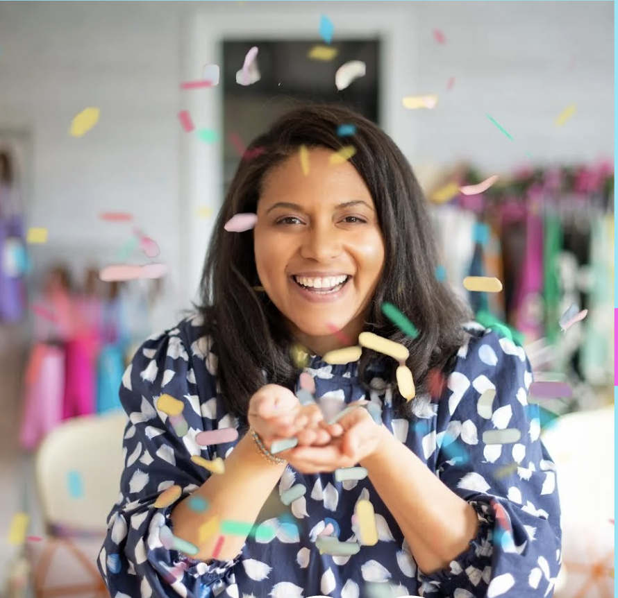 headshot of allison at pop of confetti