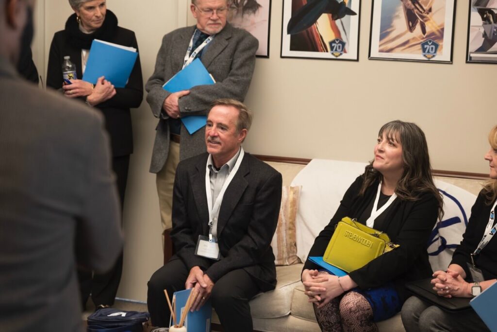 InUnison members meeting with a Virginia legislator at the General Assembly during the annual advocacy day